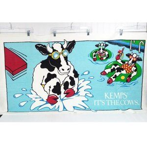 Vtg 9s Kemps Its The Cows Beach Bath Towel